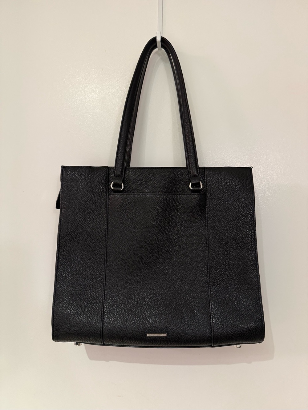 Rebecca Minkoff Black Pebbled Tote with Top Handles